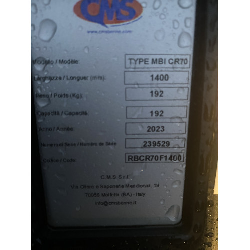 Godet Curage 1400mm CR70