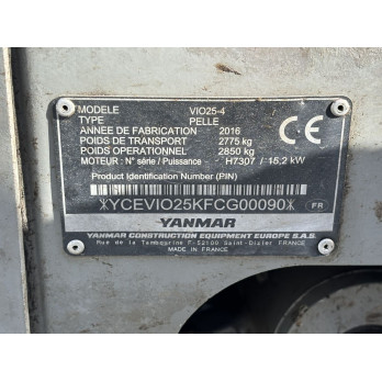 Mini pelle Yanmar VIO25-4