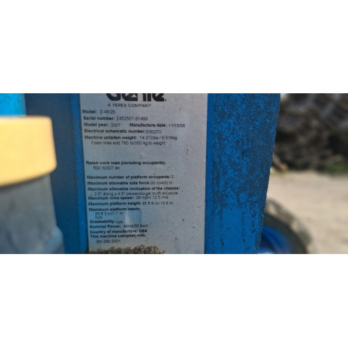 Nacelle Genie Z-45/25 RT - Articulée Tout Terrain | France Compact