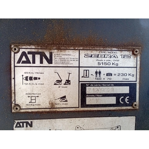 ATN Zebra 12 - Nacelle Articulée Diesel | France Compact